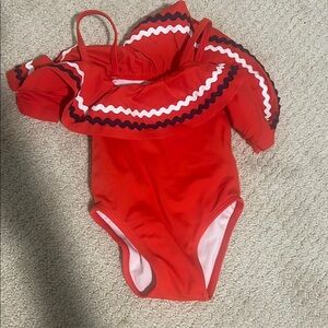 Janie an Jack Red Ric Rac Swimsuit